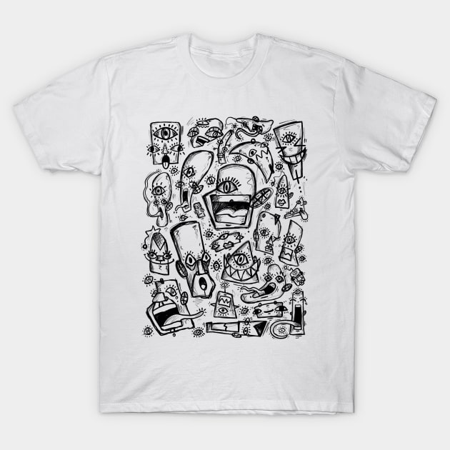 Sketchy Faces T-Shirt by aGoM